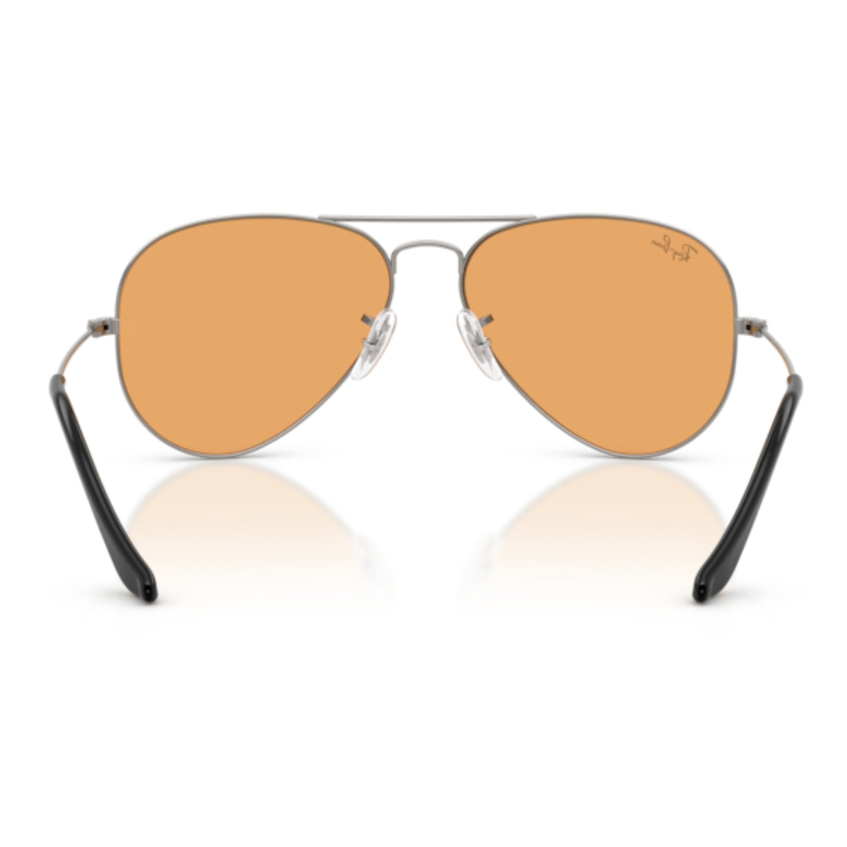 Ray-Ban Aviator Large Metal RB3025 gunmetal sunglasses, back view of the frame and temples