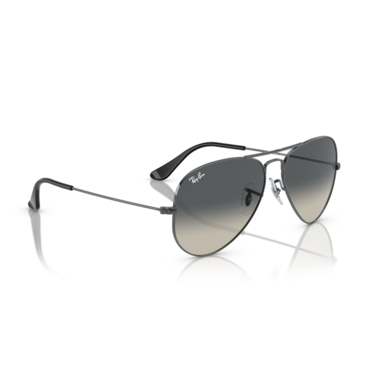 Ray-Ban Aviator Large Metal RB3025 gunmetal sunglasses, angled view