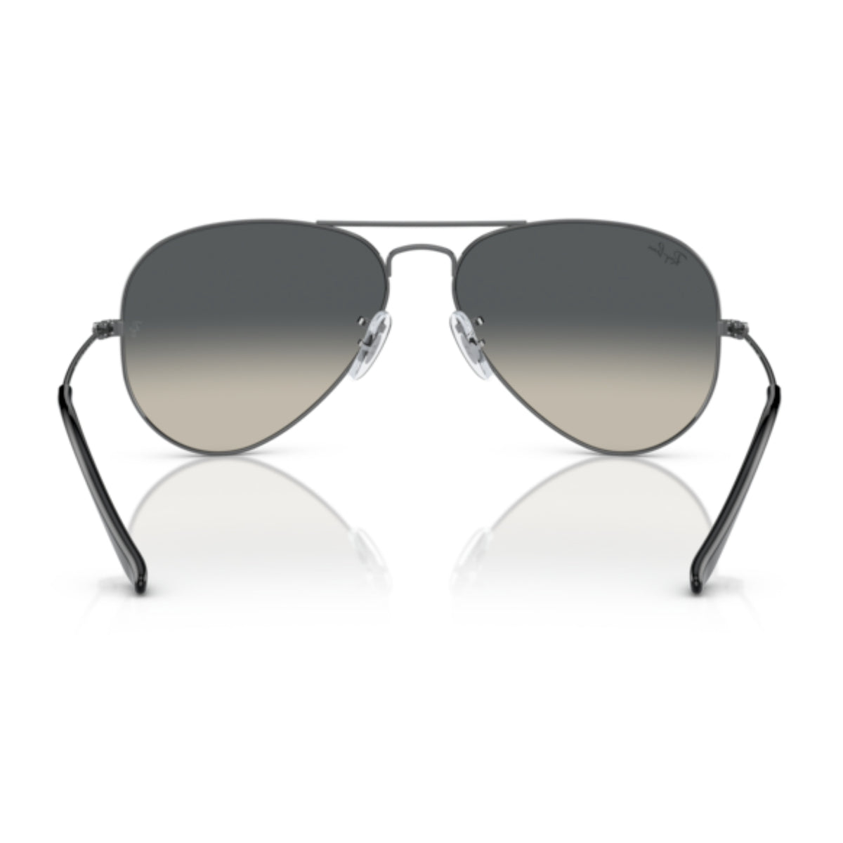 Ray-Ban Aviator Large Metal RB3025 gunmetal sunglasses, back view of the frame and temples