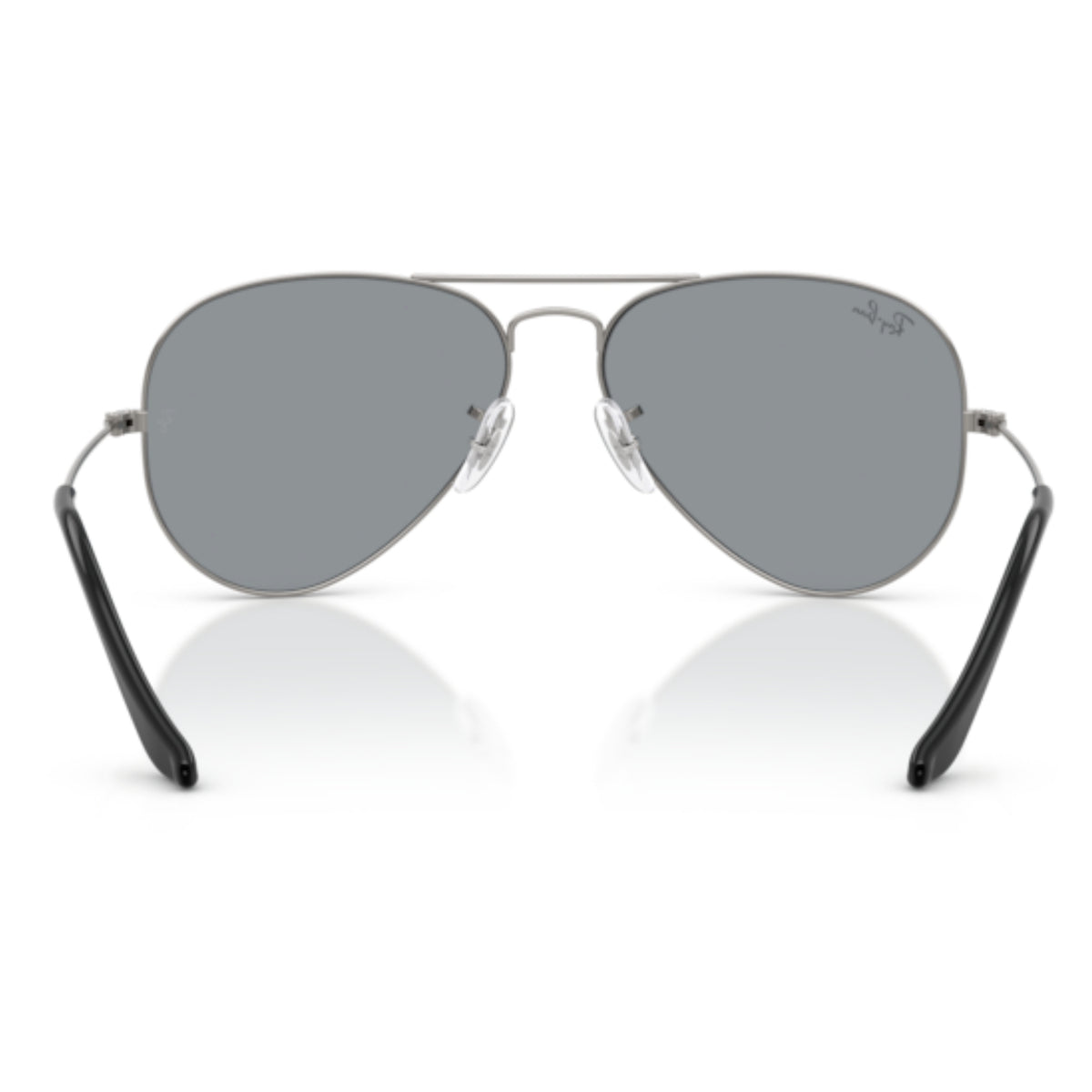Ray-Ban Aviator Large Metal RB3025 gunmetal sunglasses, back view of the frame and temples