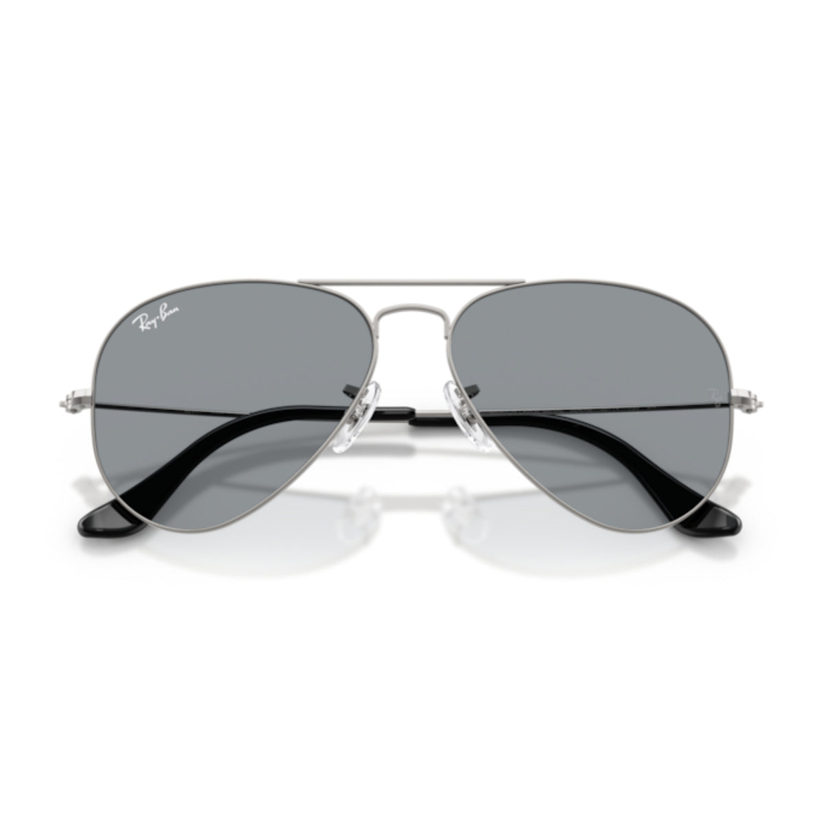 Ray-Ban Aviator Large Metal RB3025 gunmetal sunglasses, front view with the temples folded