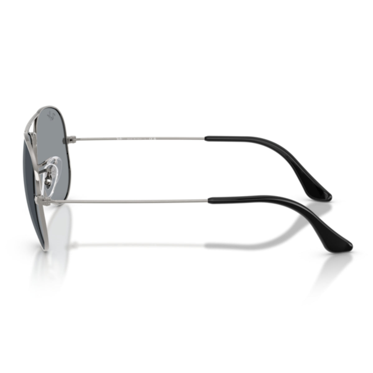 Ray-Ban Aviator Large Metal RB3025 gunmetal sunglasses, side view of the gunmetal temple