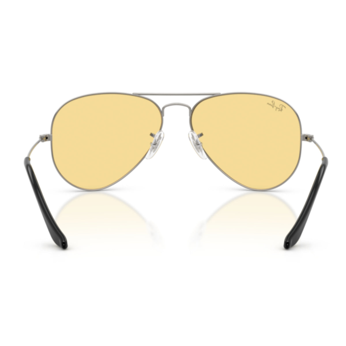 Ray-Ban Aviator Large Metal RB3025 gunmetal sunglasses, back view of the frame and temples
