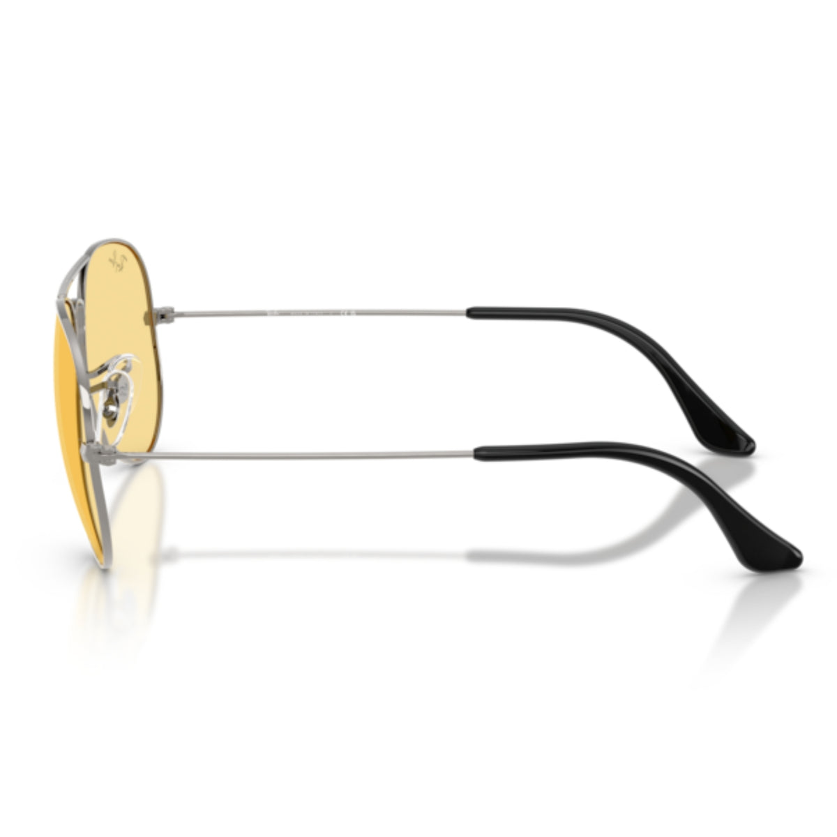 Ray-Ban Aviator Large Metal RB3025 gunmetal sunglasses, side view of the gunmetal temple