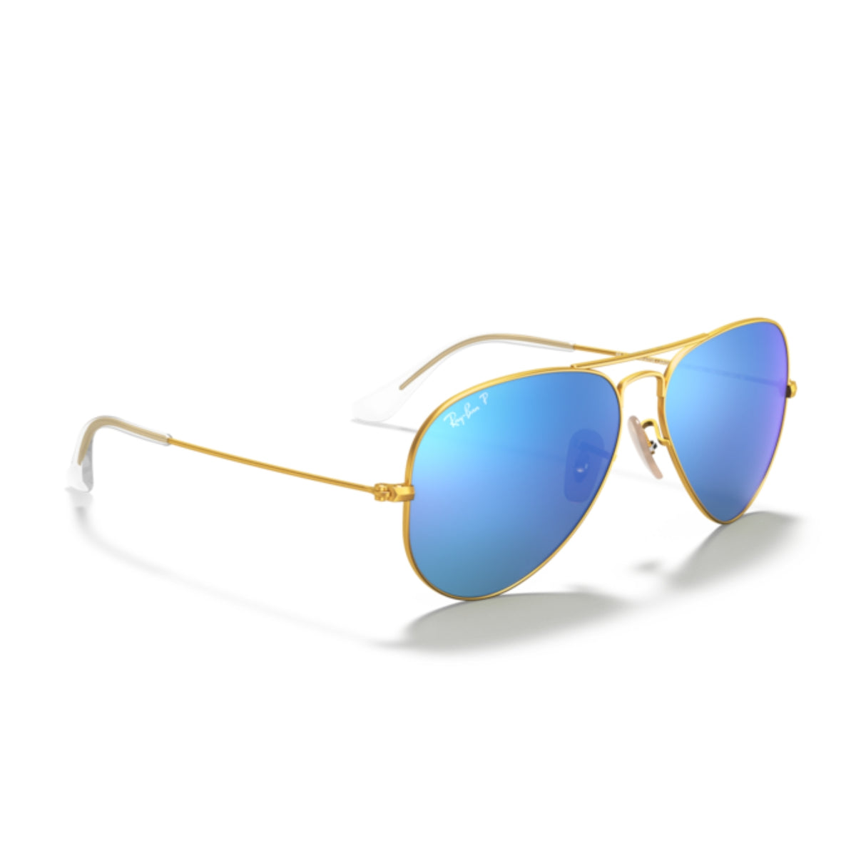 Ray-Ban Aviator Large Metal RB3025 gold sunglasses, angled view