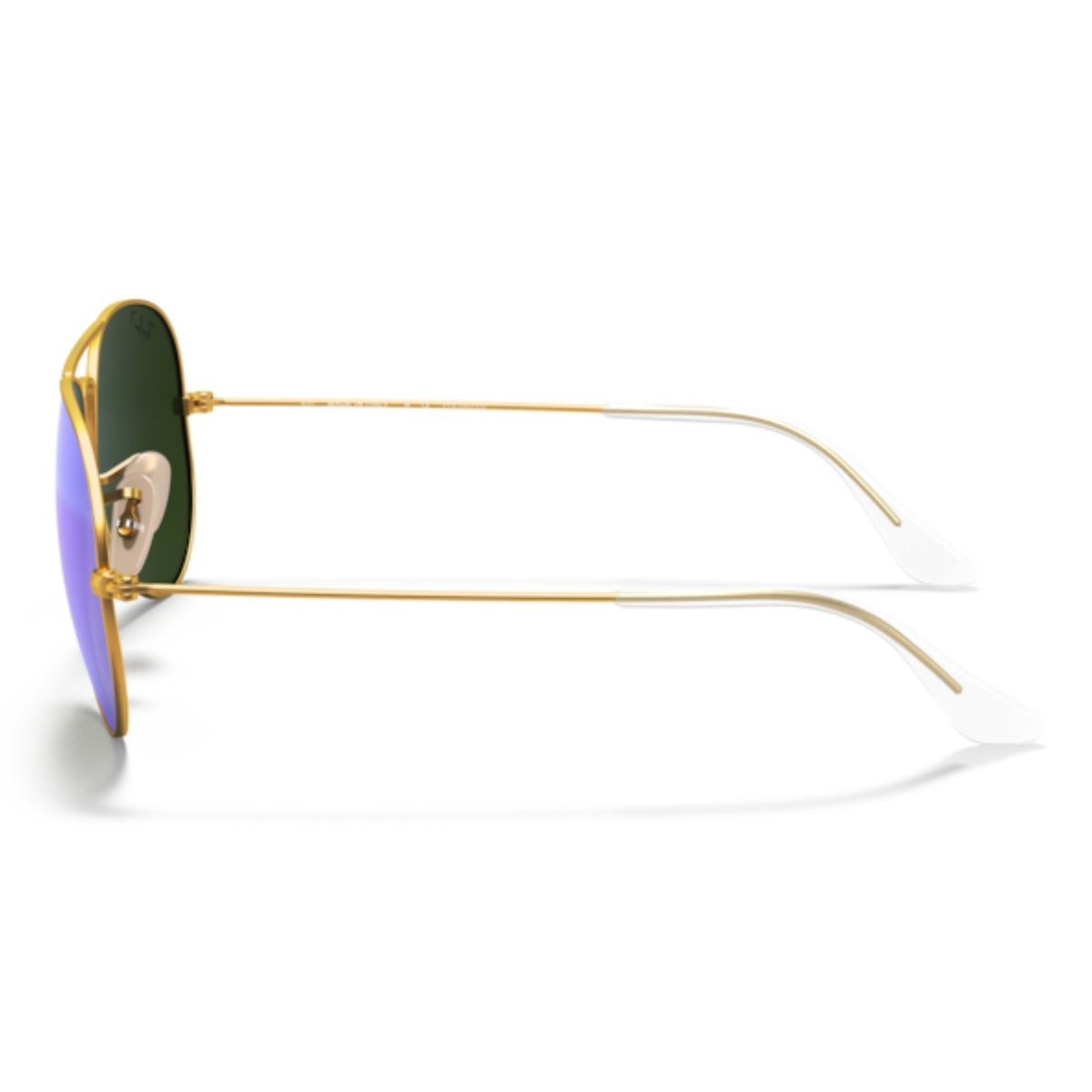 Ray-Ban Aviator Large Metal RB3025 gold sunglasses, side view of the temple