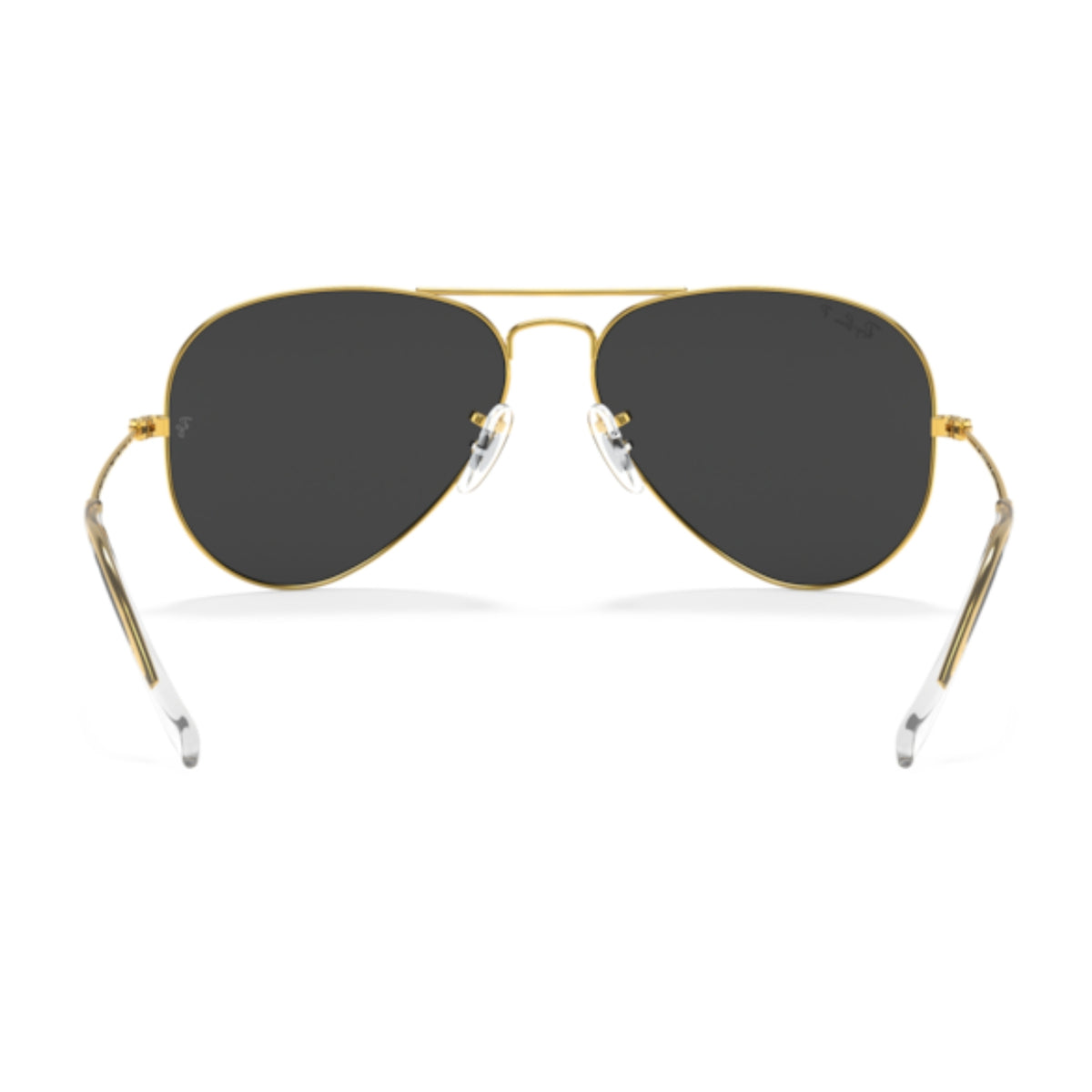 Ray-Ban Aviator Large Metal RB3025 gold sunglasses, back view of the frame and temples