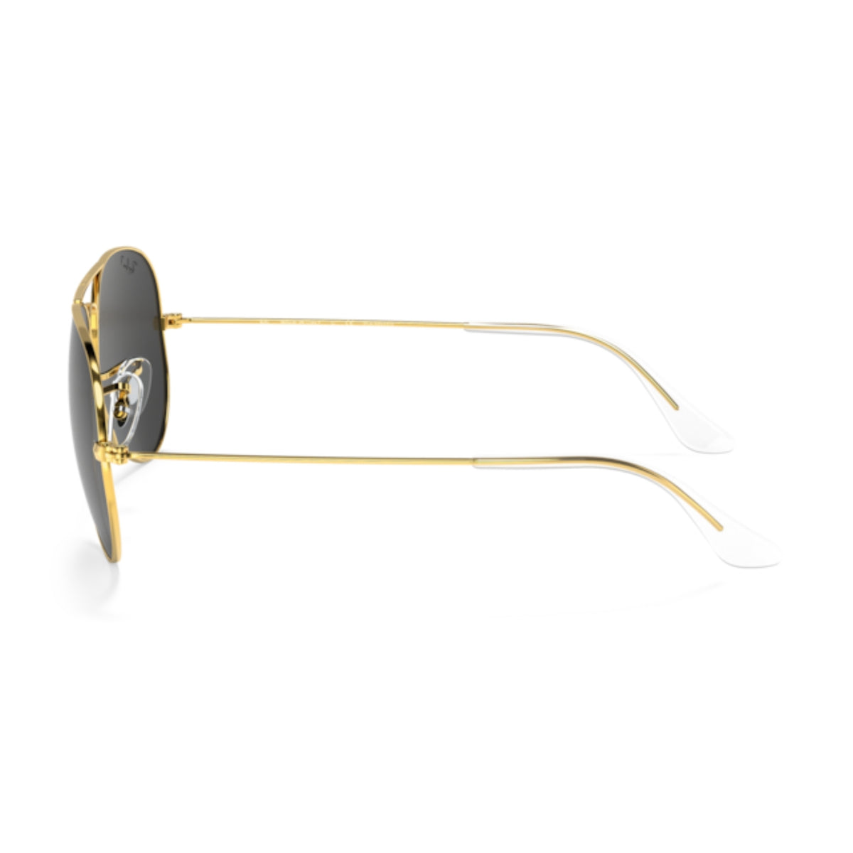 Ray-Ban Aviator Large Metal RB3025 gold sunglasses, side view of the temple