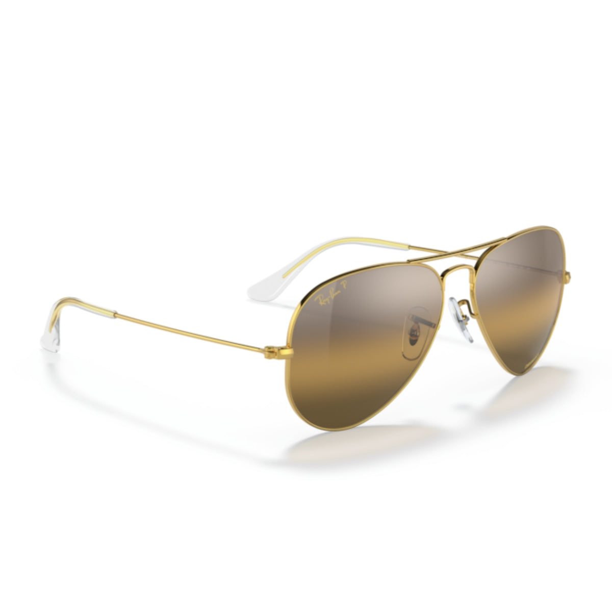 Ray-Ban Aviator Large Metal RB3025 gold sunglasses, angled view