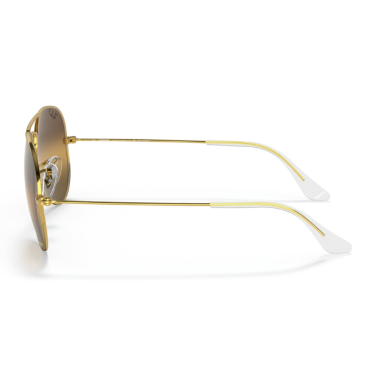 Ray-Ban Aviator Large Metal RB3025 gold sunglasses, side view of the temple
