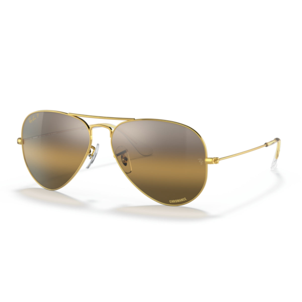 Ray-Ban Aviator Large Metal RB3025 gold sunglasses with silver lenses