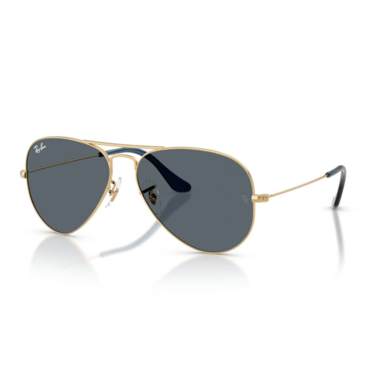 Ray-Ban Aviator Large Metal RB3025 arista gold sunglasses with blue lenses
