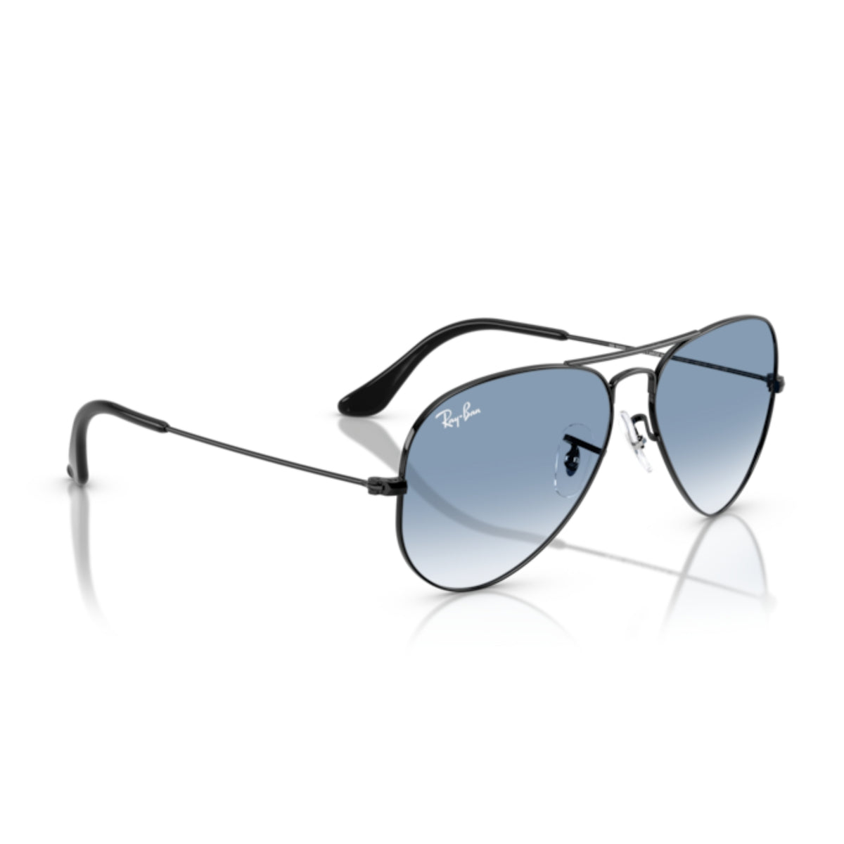 Ray-Ban Aviator RB3025 black 58 mm sunglasses, angled view