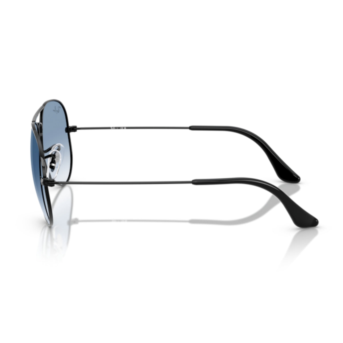 Ray-Ban Aviator RB3025 black 58 mm sunglasses, side view of the temple
