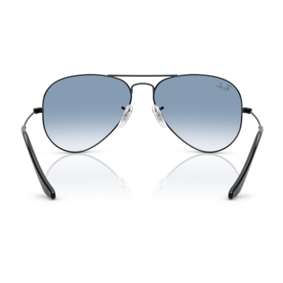 Ray-Ban Aviator RB3025 black 62 mm sunglasses, back view of the frame and temples