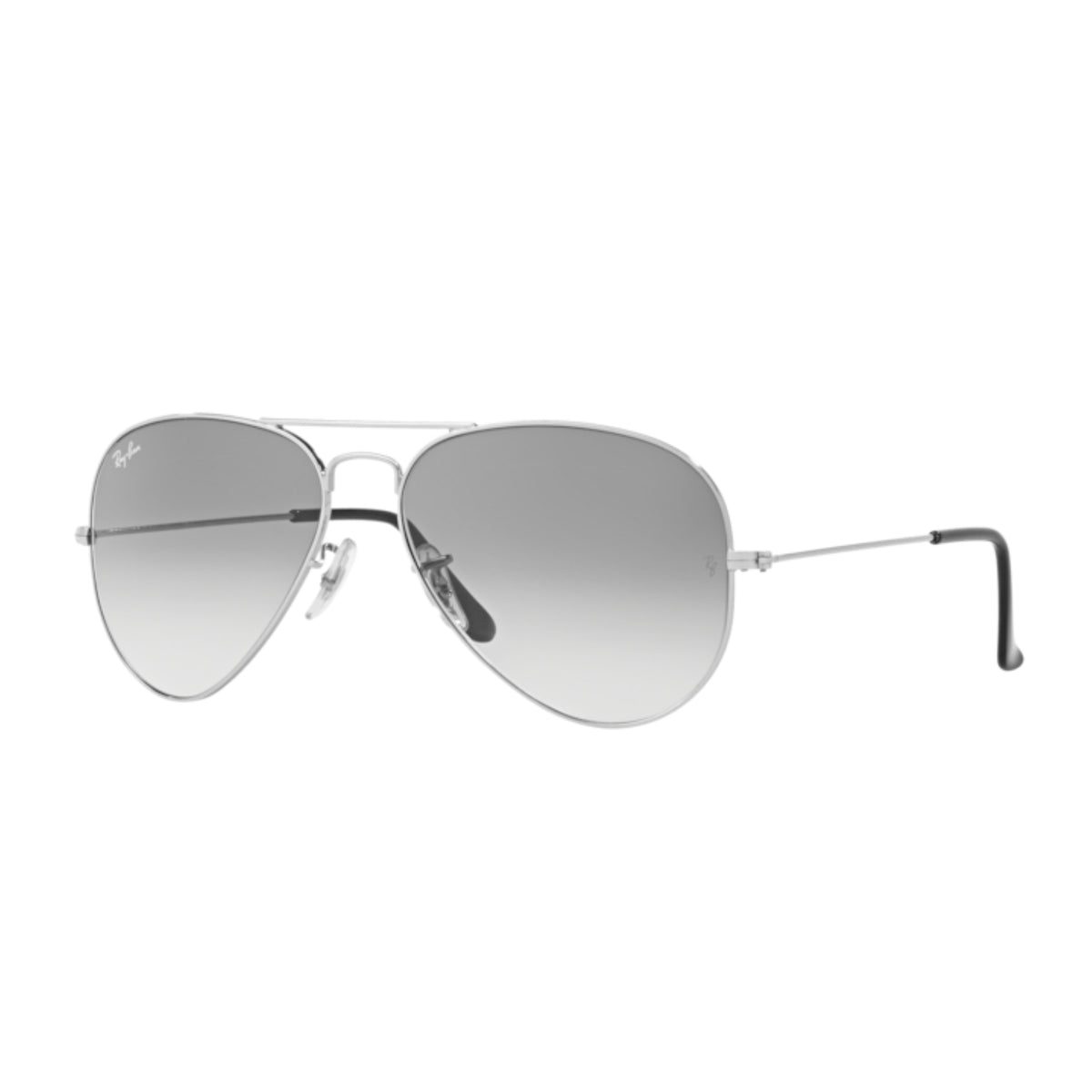 Ray-Ban Aviator RB3025 silver sunglasses with clear lenses