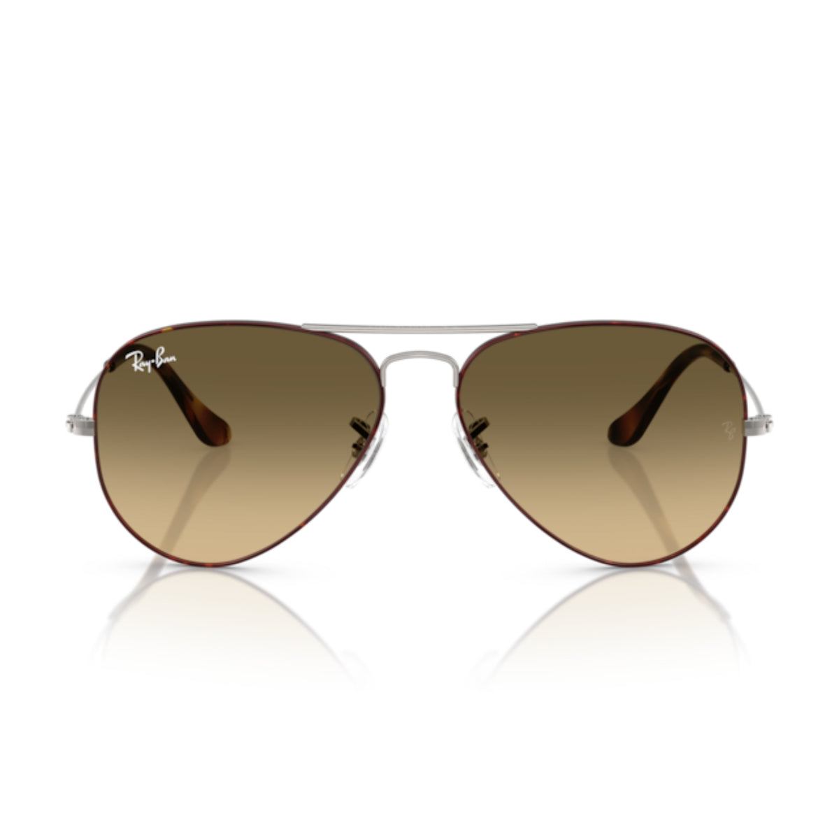 Ray-Ban Aviator RB3025 havana on gunmetal sunglasses, full-rim metal frame