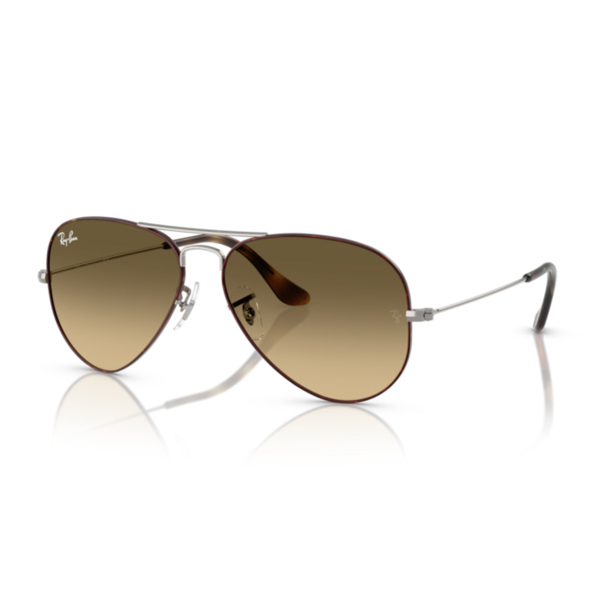 Ray-Ban Aviator RB3025 havana on gunmetal sunglasses with brown lenses