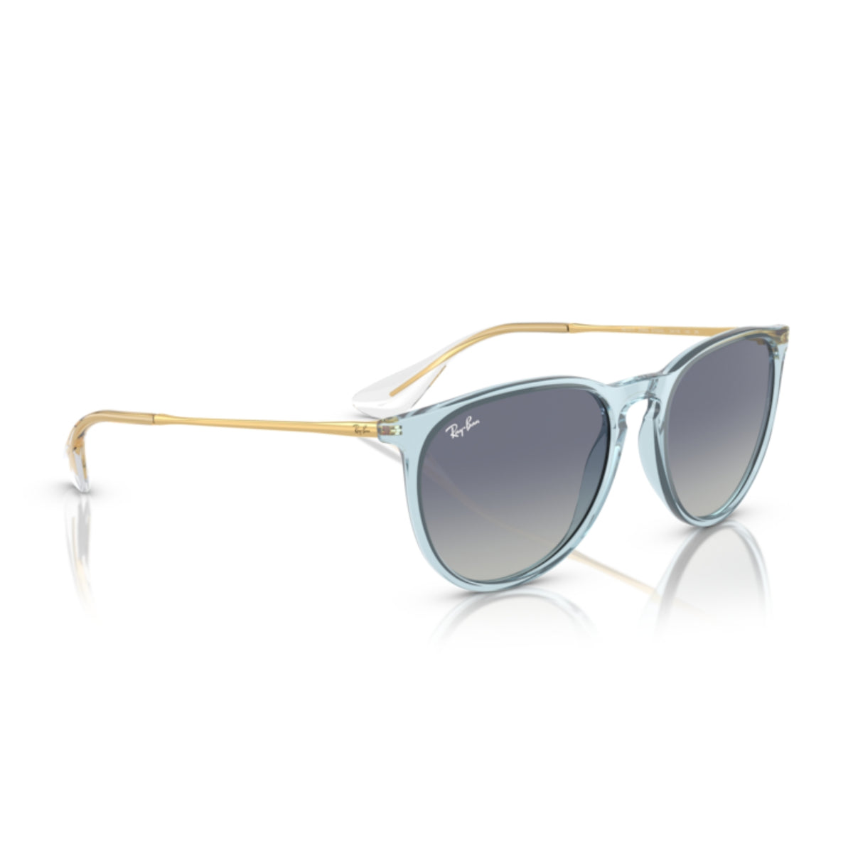 Ray-Ban Erika RB4171 transparent light blue sunglasses, angled view