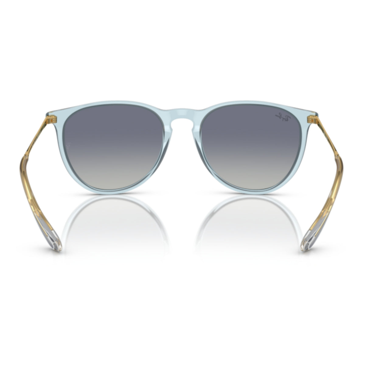 Ray-Ban Erika RB4171 transparent light blue sunglasses, back view of the frame and temples