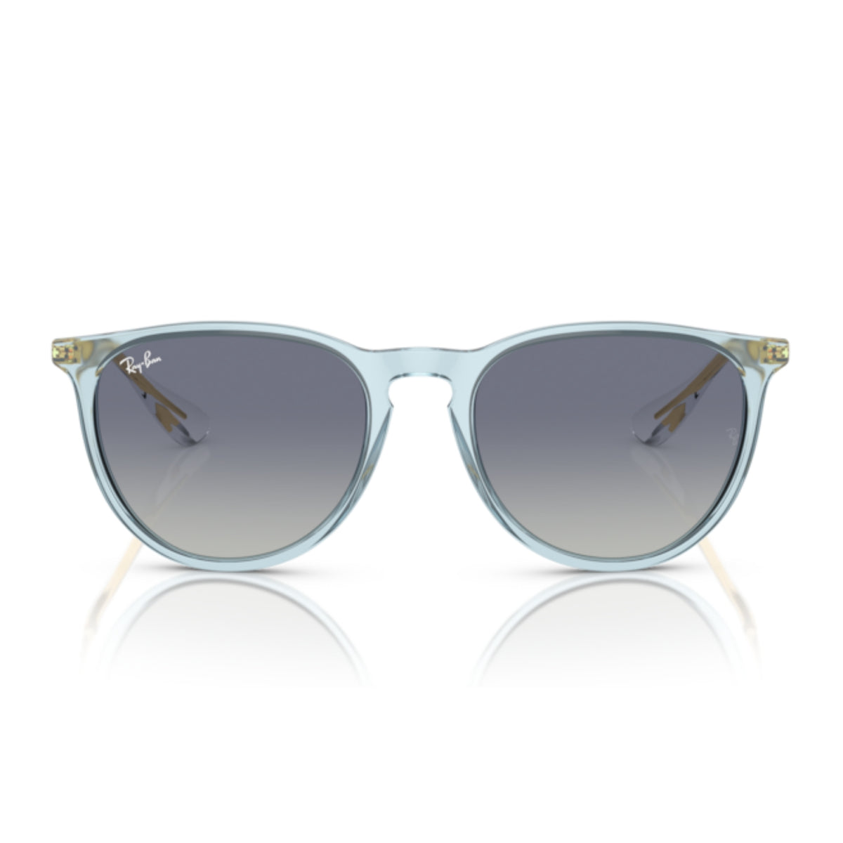 Ray-Ban Erika RB4171 transparent light blue sunglasses, full-rim plastic and metal frame