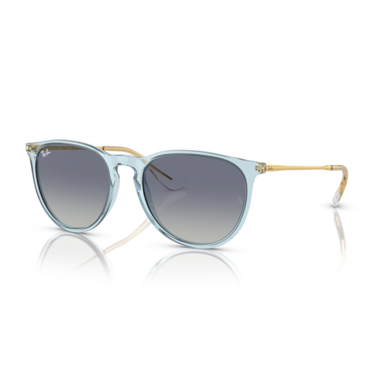 Ray-Ban Erika RB4171 transparent light blue sunglasses with grey / blue lenses