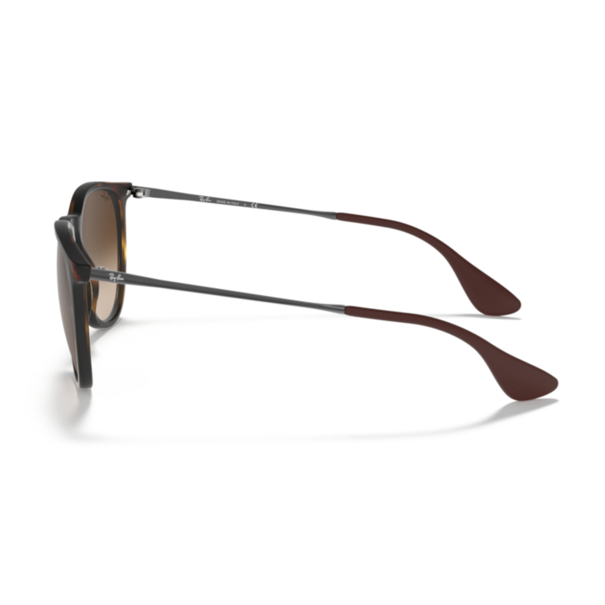 Ray-Ban Erika RB4171 rubber havana sunglasses, side view of the havana temple