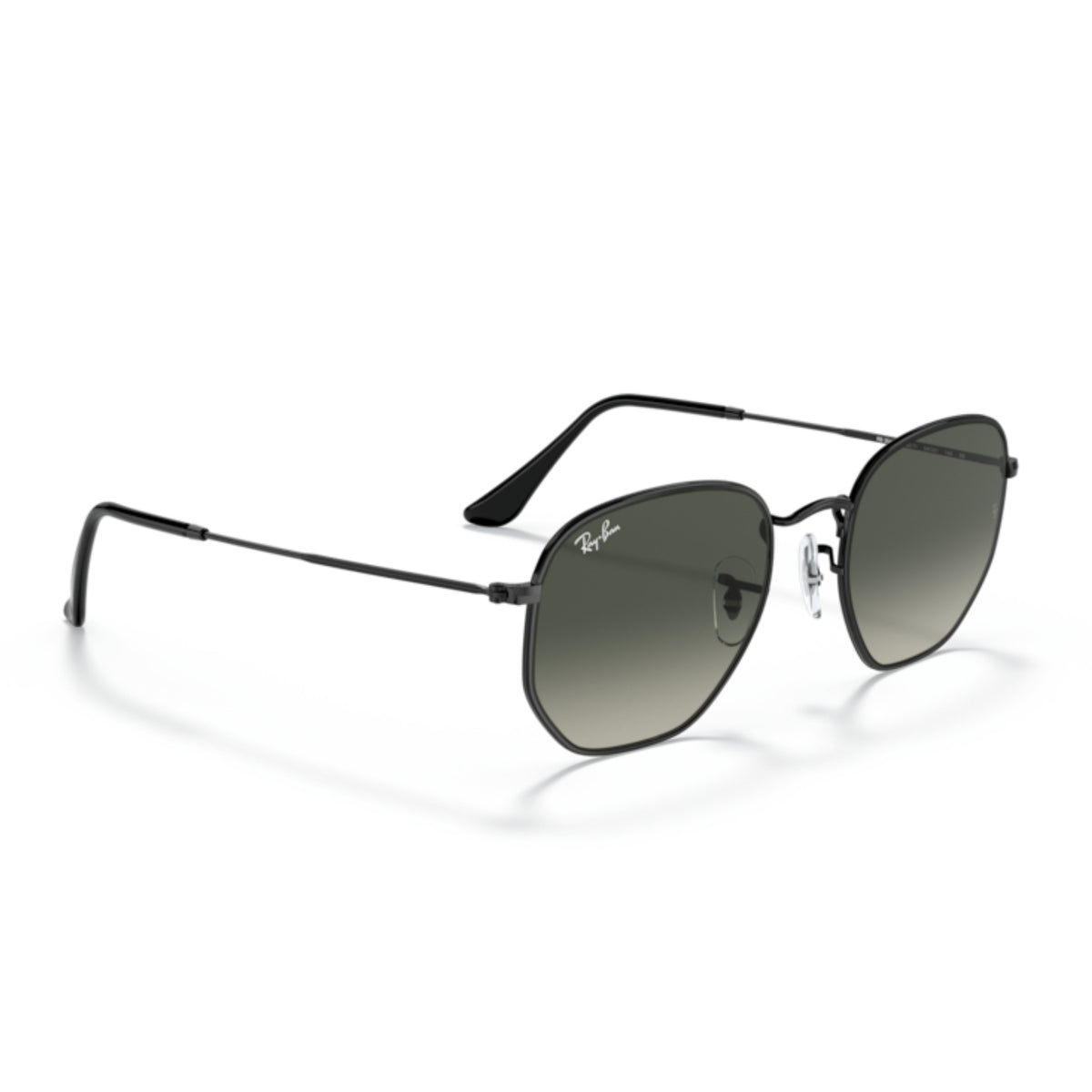 Ray-Ban Hexagonal RB3548 black sunglasses, angled view