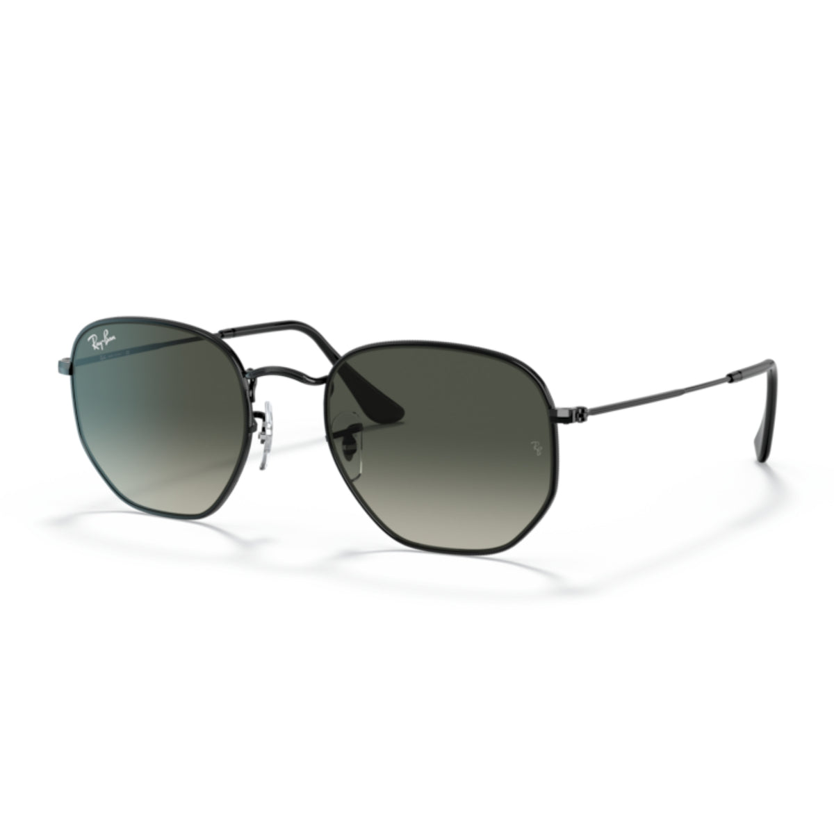 Ray-Ban Hexagonal RB3548 black sunglasses with grey lenses