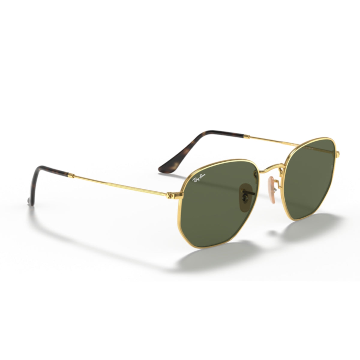 Ray-Ban Hexagonal RB3548N arista gold 54 mm sunglasses, angled view
