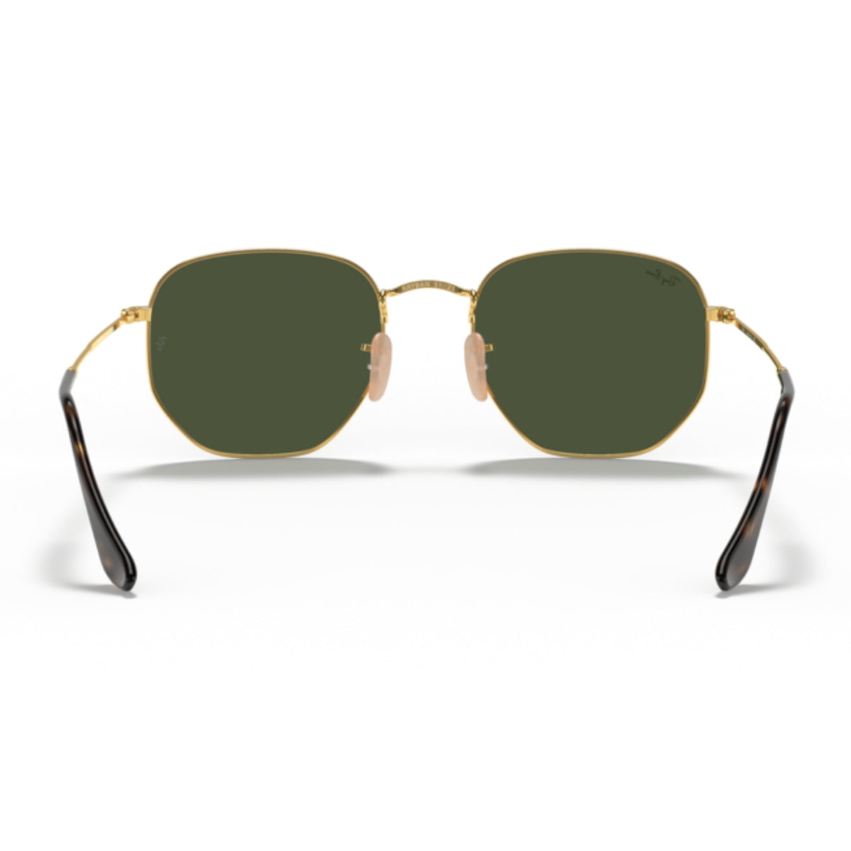 Ray-Ban Hexagonal RB3548N arista gold 54 mm sunglasses, back view of the frame and temples