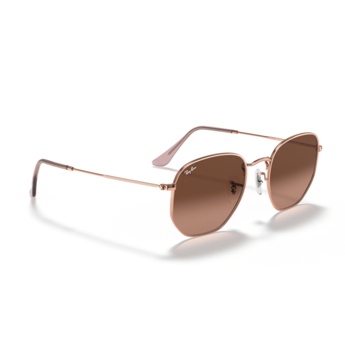 Ray-Ban Hexagonal RB3548N copper sunglasses, angled view