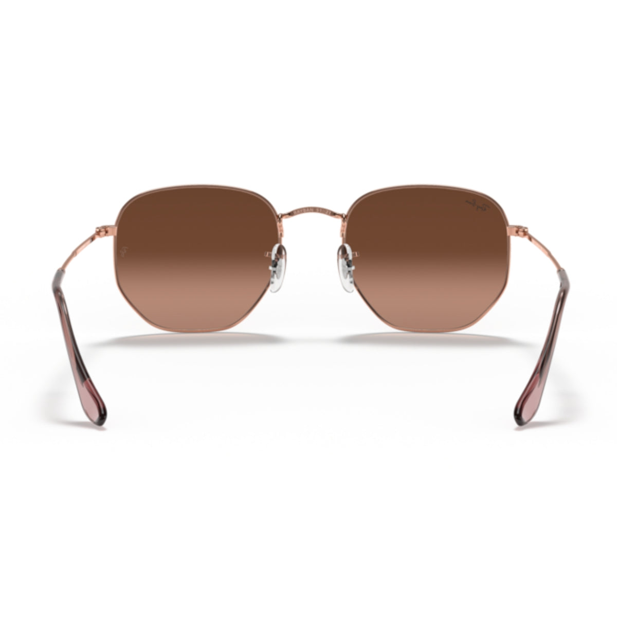 Ray-Ban Hexagonal RB3548N copper sunglasses, back view of the frame and temples