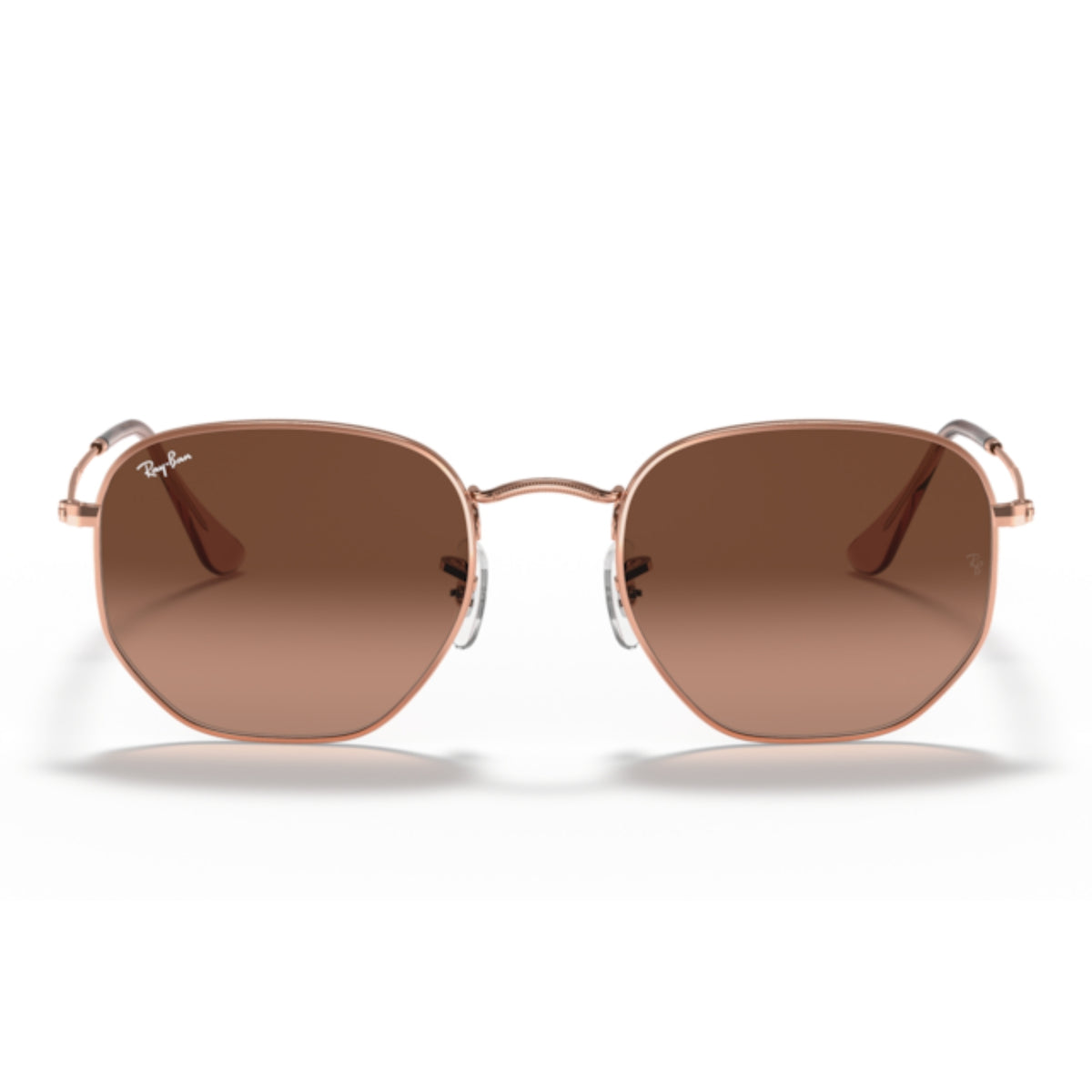 Ray-Ban Hexagonal RB3548N copper sunglasses, full-rim metal frame