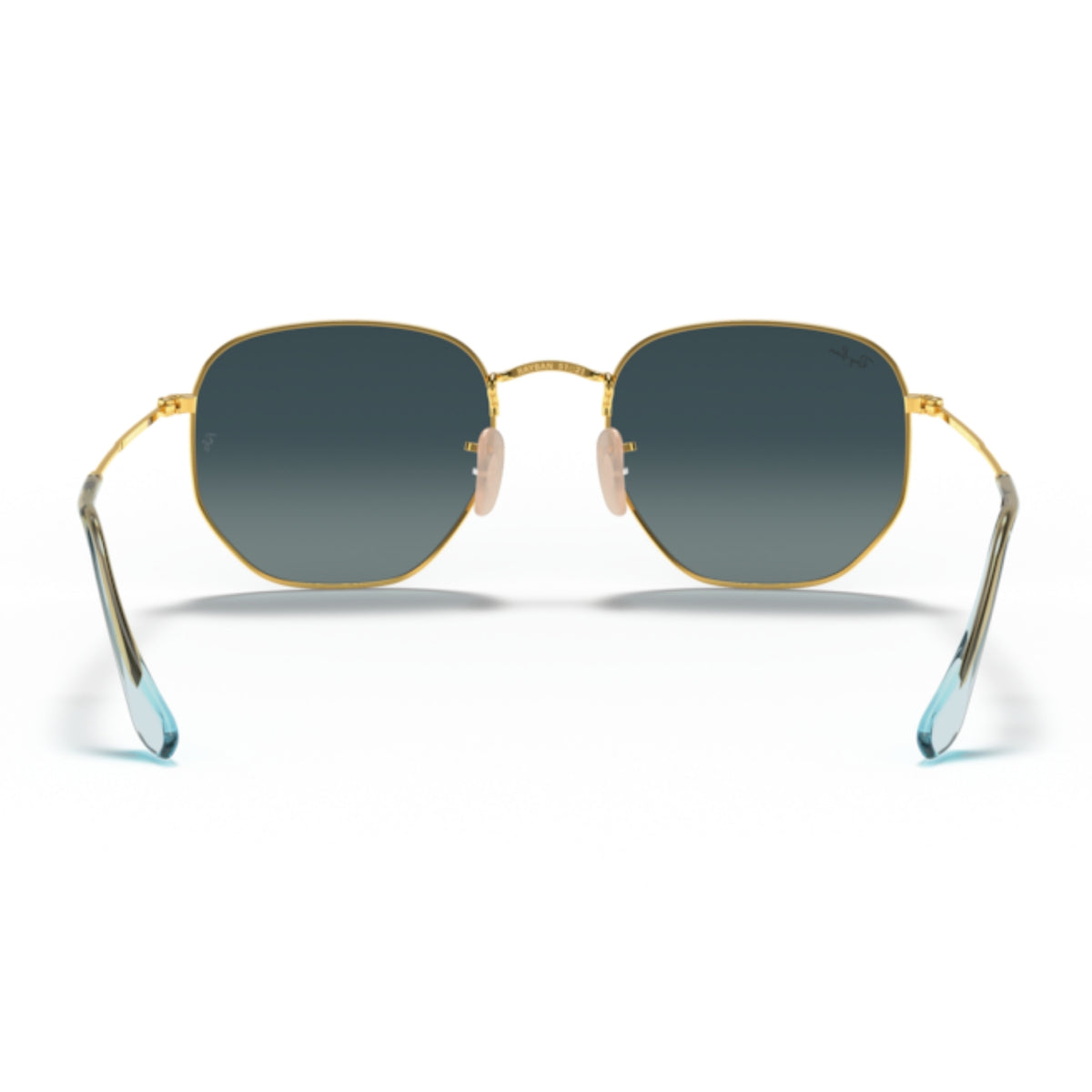 Ray-Ban Hexagonal RB3548N arista gold sunglasses, back view of the frame and temples