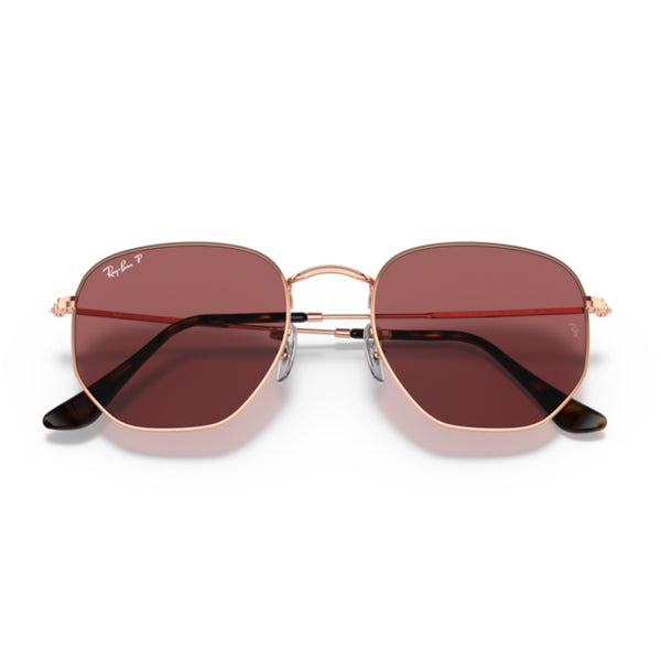Ray-Ban Hexagonal RB3548N 9202AF Rose Gold Sunglasses