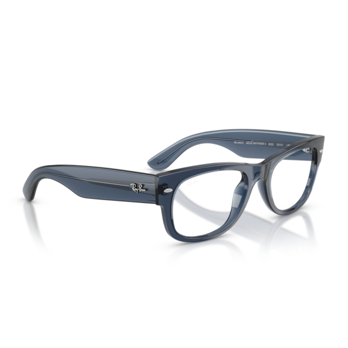 Ray-Ban Mega Wayfarer II RX0832V dark blue eyeglasses, angled view