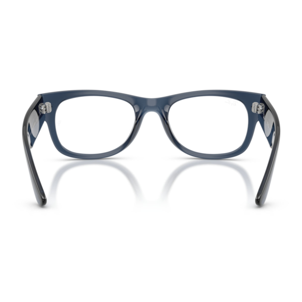 Ray-Ban Mega Wayfarer II RX0832V dark blue eyeglasses, back view of the frame and temples