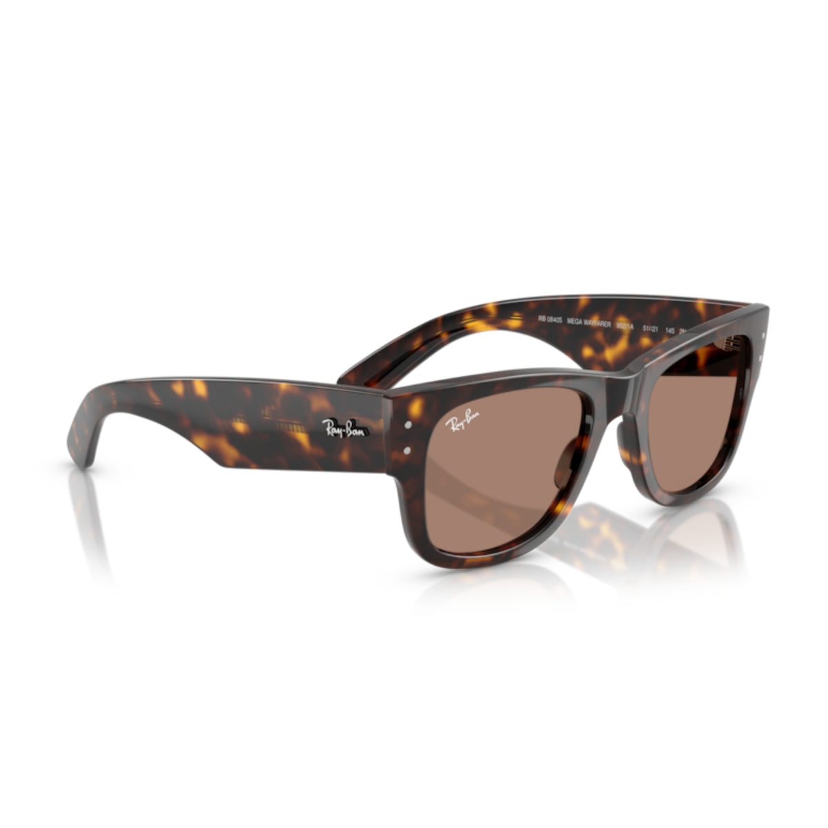 Ray-Ban Mega Wayfarer RB0840S havana sunglasses, angled view