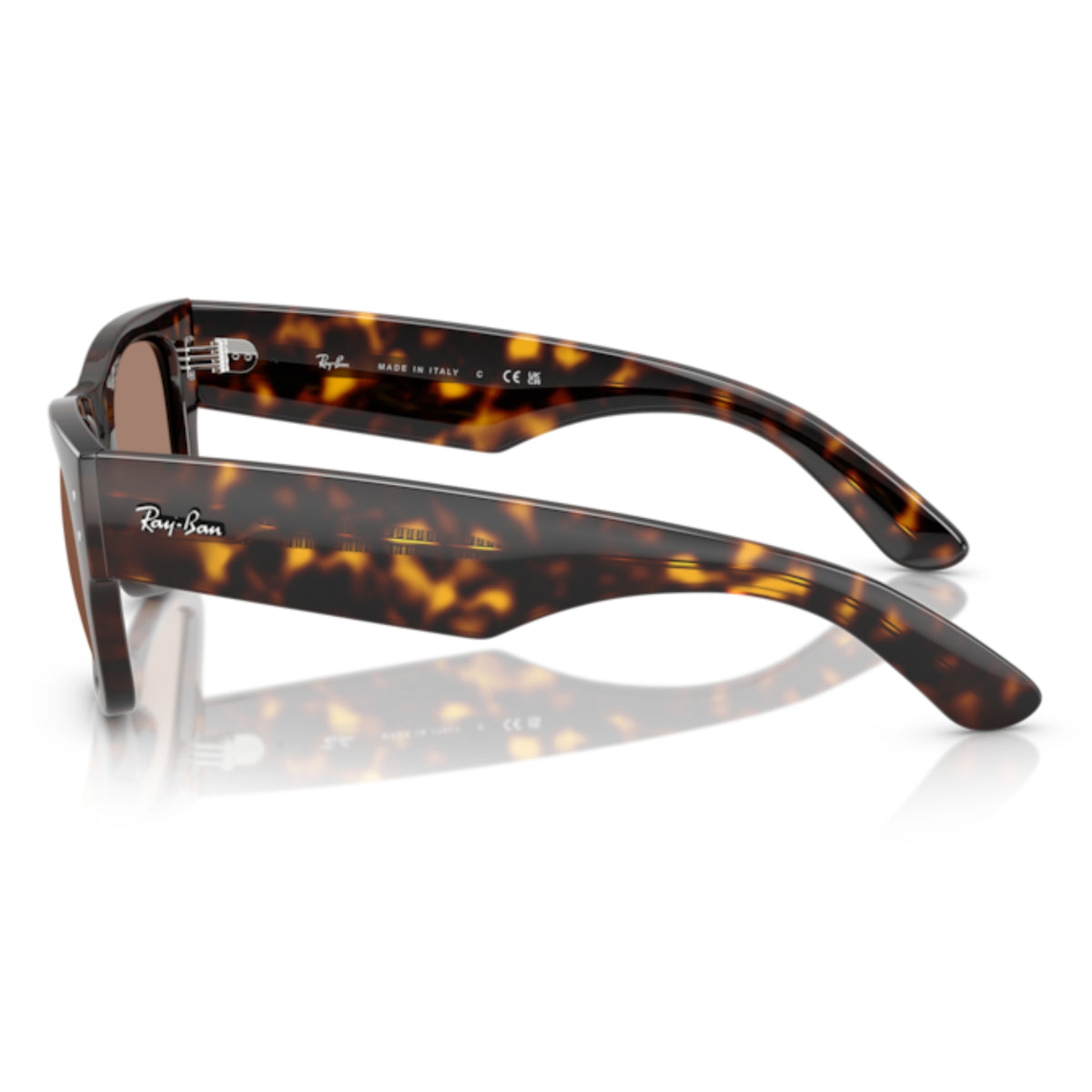 Ray-Ban Mega Wayfarer RB0840S havana sunglasses, side view of the havana temple