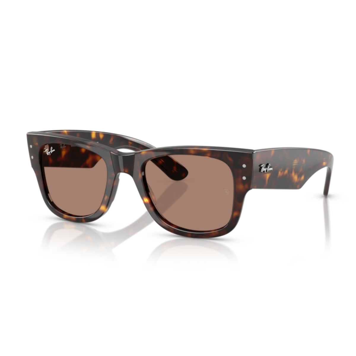 Ray-Ban Mega Wayfarer RB0840S havana sunglasses with light violet lenses