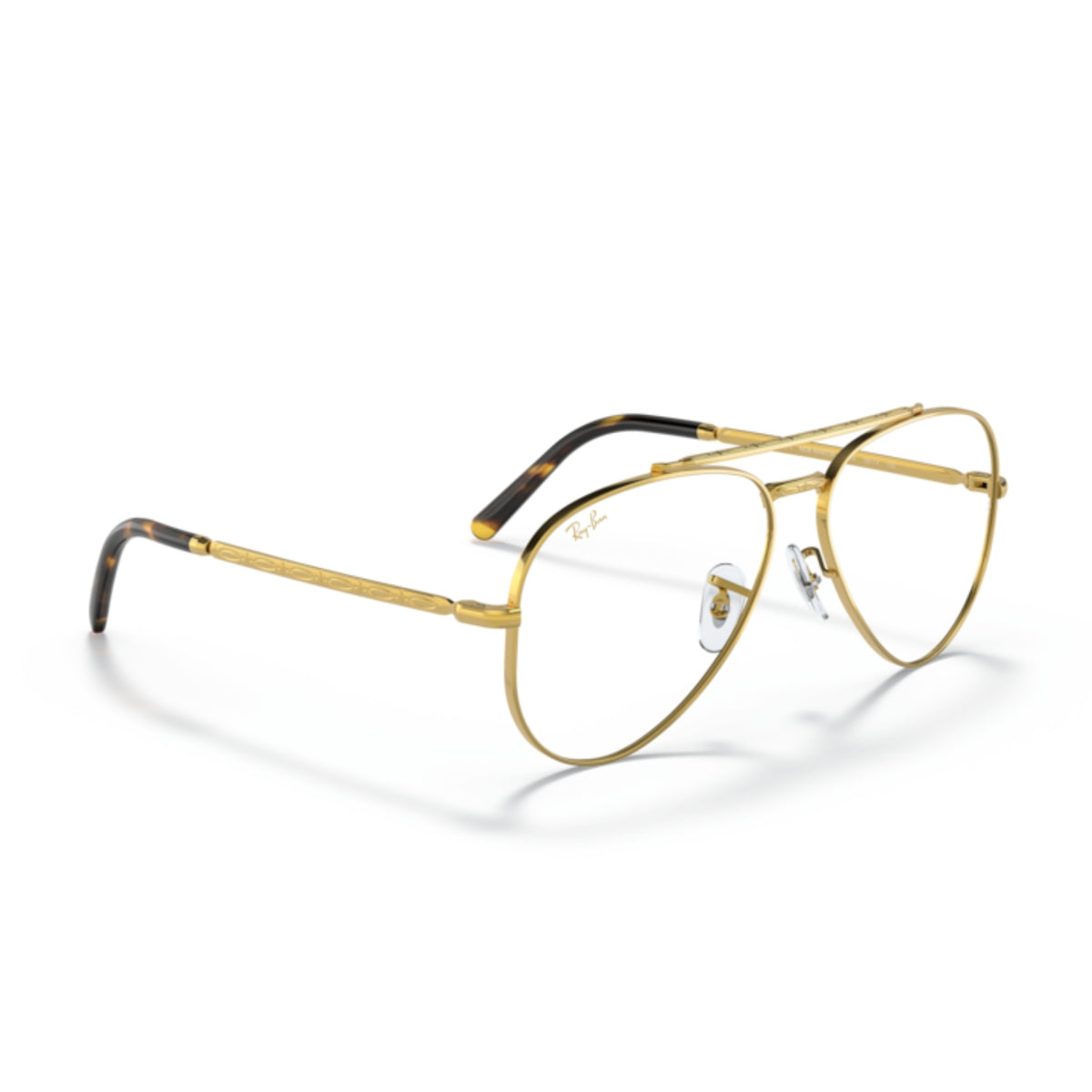 Ray-Ban New Aviator RX3625V gold eyeglasses, angled view