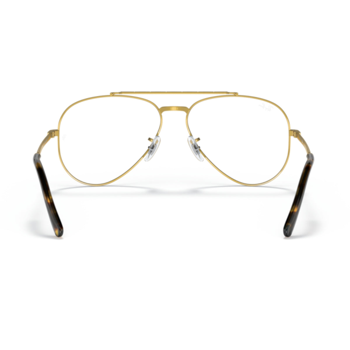 Ray-Ban New Aviator RX3625V gold eyeglasses, back view of the frame and temples