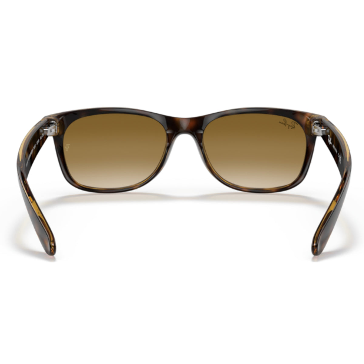 Ray-Ban New Wayfarer RB2132 light havana sunglasses, back view of the frame and temples