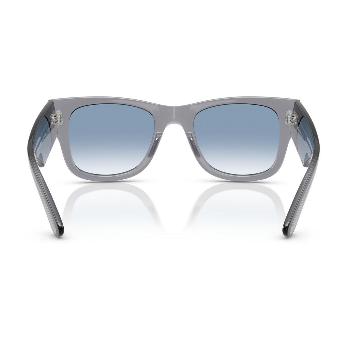 Ray-Ban RB0840S grey square sunglasses, back view of the frame and temples