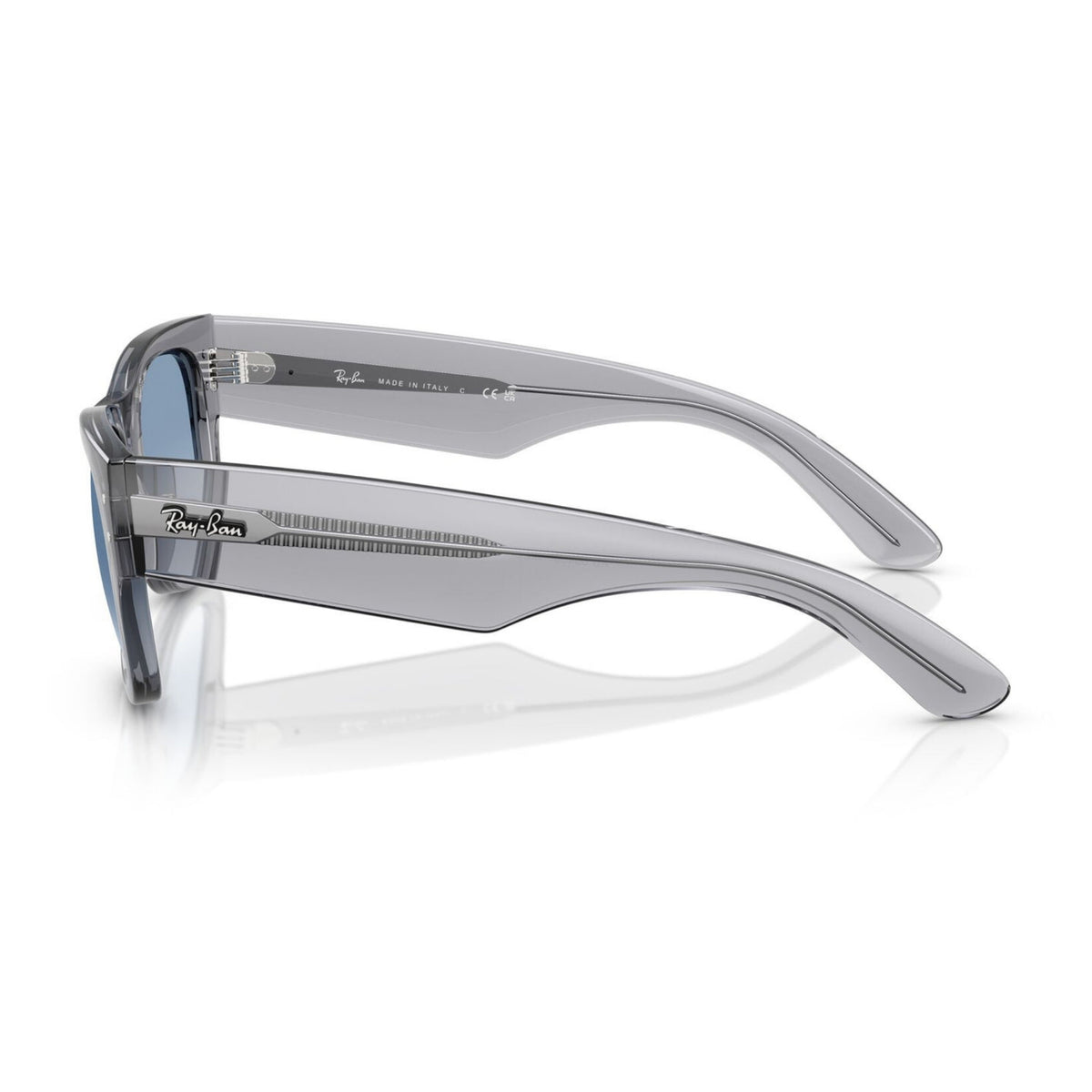 Ray-Ban RB0840S grey square sunglasses, side view of the temple