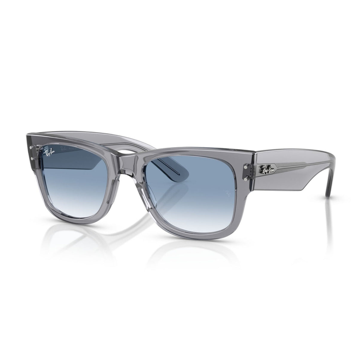 Ray-Ban RB0840S grey square sunglasses with clear lenses