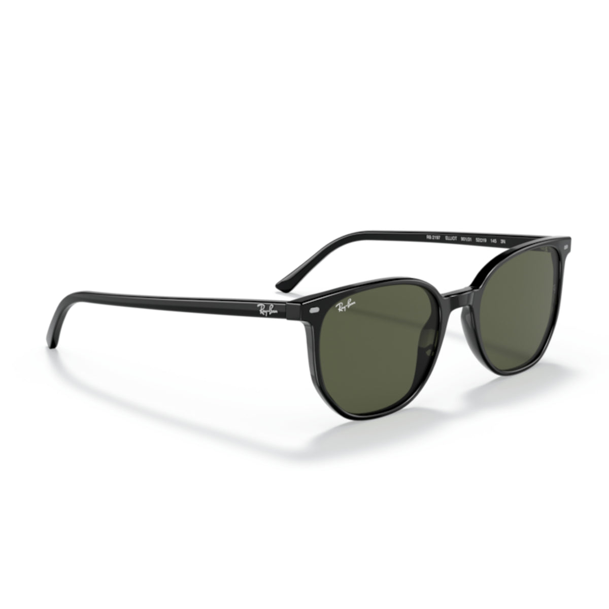 Ray-Ban RB2197 black square sunglasses, angled view