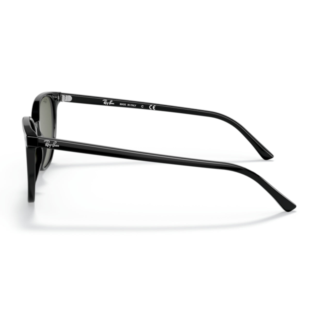 Ray-Ban RB2197 black square sunglasses, side view of the temple