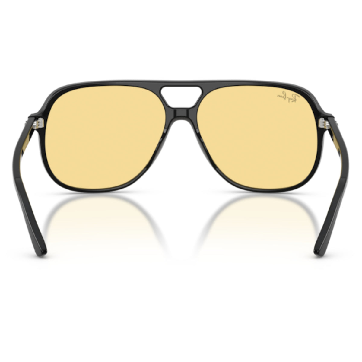 Ray-Ban RB2198 black square sunglasses, back view of the frame and temples